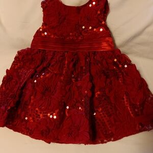 Cinderella Red Floral Sequin Kids Formal Dress